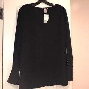 H&M crystal blouse top size 8 black NEW WITH TAGS